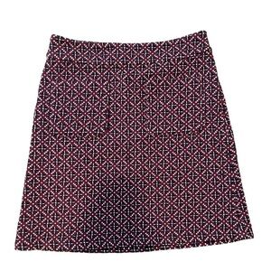 LOFT Mini Skirt 0 P Purple Navy Blue Pockets Stretch Women's